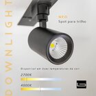 Spot Para Trilho Preto Led 10w 2700k Neo Dl143p10 Bella