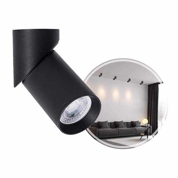 Spot Piere Sobrepor Direcionável Preto P/ Led Mr16 Nordecor S