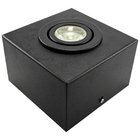 Spot Plafon Sobrepor Box Quadrado Mr16 Preto + Led 7w Branco