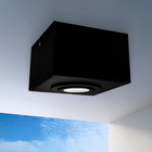 Spot Plafon Sobrepor Box Quadrado Par20 Direcionável Preto