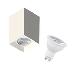 Spot Plafon Sobrepor Tower Quadrado Recuado Mr16 Branco + Lâm