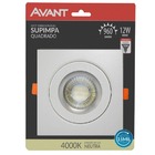 Spot Quadrado 12w Branco Neutro Avant