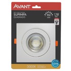 Spot Quadrado 12w Branco Quente Avant