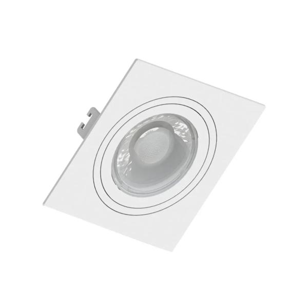 Spot Quadrado Branco Led Integrado 9w Bivolt Branco Quente