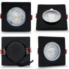 Spot Quadrado Preto De Embutir Led 5w Luz Amarela Direcionável