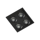 Spot Quadruplo Embutir Quadrado Recuado Par20 Preto + Led 4,8
