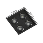Spot Quadruplo Embutir Quadrado Recuado Par20 Preto + Led 4,8