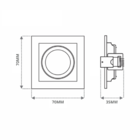 Spot Recuado De Embutir Pix Quadrado Mr11 Direcionável Preto