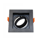 Spot Recuado De Embutir Pix Quadrado Par 20 Direcionável Preto