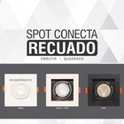 Spot Recuado De Embutir Quadrado Ar 111 Branco Com Preto Tasc