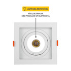 Spot Recuado De Embutir Quadrado Móvel Par 20 Branco Taschibra