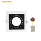 Spot Recuado De Embutir Quadrado Par 20 Branco Com Preto Tasc