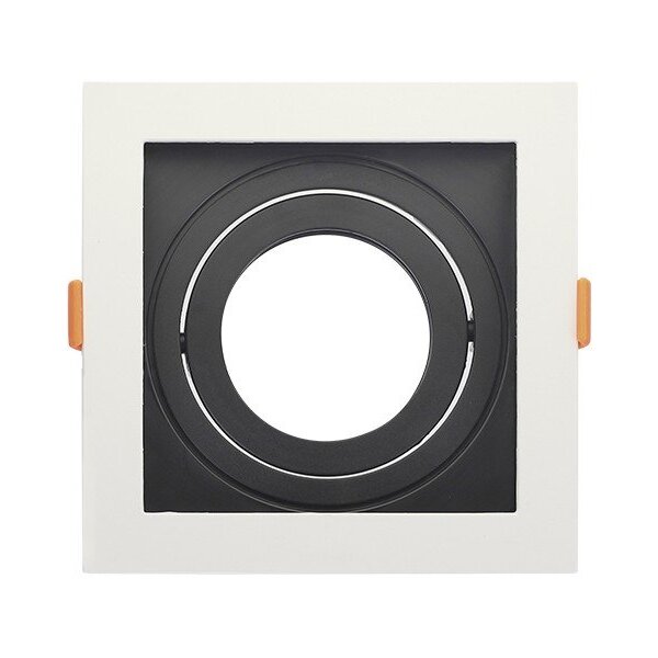 Spot Recuado De Embutir Quadrado Par 20 Branco Com Preto Tasc