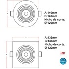 Spot Redondo 12w Branco Frio Avant