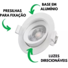 Spot Redondo Branco Led Integrado 5w Bivolt Branco Quente