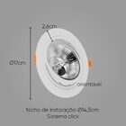 Spot Redondo Embutir Conecta Abs Branco P/ar111 Dl152ar111w B