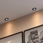 Spot Redondo Preto Led Integrado 5w Bivolt Branco Quente