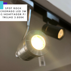 Spot Rock Cromado Led 3w C/adaptador P/ Trilho