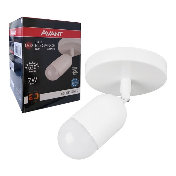 Spot Sobrepor 200 Branco Elegance 7w Branco Frio Avant