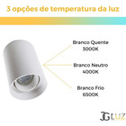 Spot Sobrepor Direcionável Redondo + Lâmpada Led Mr16 - Branc