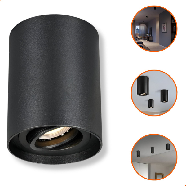 Spot Sobrepor Fixo Redondo Direcionável P/ Par20 Preto S/ Lâm