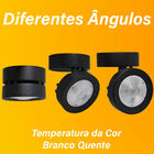 Spot Sobrepor Led 7w Redondo Direcionável Preto/branco Frio