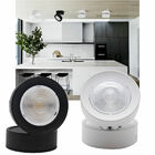 Spot Sobrepor Led 7w Redondo Direcionável Preto/branco Quente