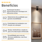 Spot Sobrepor Mr16 Gu10 Redondo Preto Direcionável Ds2396 Del