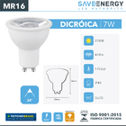 Spot Sobrepor Mr16 Redondo Preto Direcionável + Led 7w Lâmpad