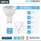 Spot Sobrepor Mr16 Redondo Preto Direcionável + Led 7w Lâmpad