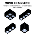Spot Sobrepor Preto Quadrado Kube Para E27