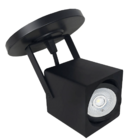 Spot Sobrepor Quadrado Direcionável  Gu10 C/ Canopla Preto