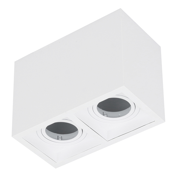 Spot Sobrepor Retangular 2 Lâmpadas Dicróica Save Energy Boxit Branco