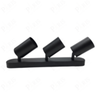 Spot Sobrepor Triplo Em Metal Preto 3gu10 15212-pl