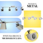 Spot Trilho De Sobrepor 4 Luzes Gu10 Direcionável Branco