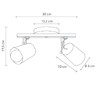 Spot Trilho De Sobrepor Moderno Direcionável Fokus 2 Lâmpadas