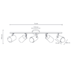 Spot Trilho De Sobrepor Moderno Direcionável Fokus 5 Lâmpadas