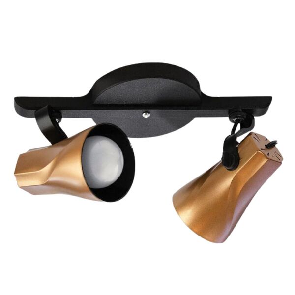 Spot Trilho Duplo Octa 2 Sobrepor Direcionável E-27 Preto Cob