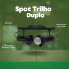 Spot Trilho Duplo Preto - Double