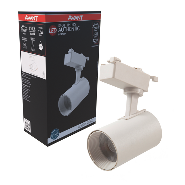 Spot Trilho Led Eletrificado Branco 12w Branco Frio 6500k