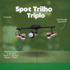 Spot Trilho Triplo Rose E Preto - Linha Standard