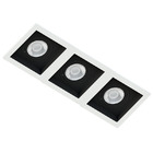 Spot Triplo Embutir Quadrado Recuado Branco Fundo Preto Par30