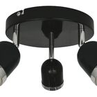 Spot Uggy Preto Base Redonda Aro Cromado Treelux 3xgu10 Máx.5