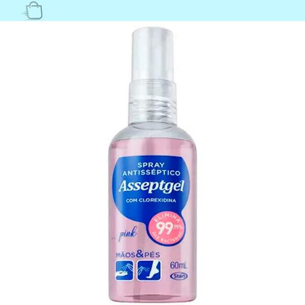 Spray Antisseptico Asseptgel Clorexidina Pink 60 Ml
