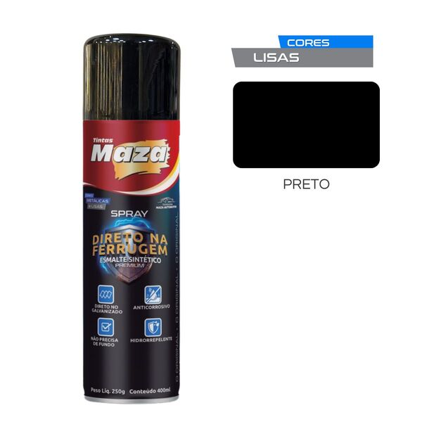 Spray Esmalte Direto Na Ferrugem Preto 250g 31524