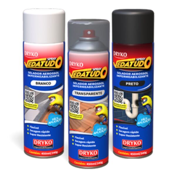 Spray Impermeabilizante Vedatudo Vazamentos Calha Laje 3 Pçs