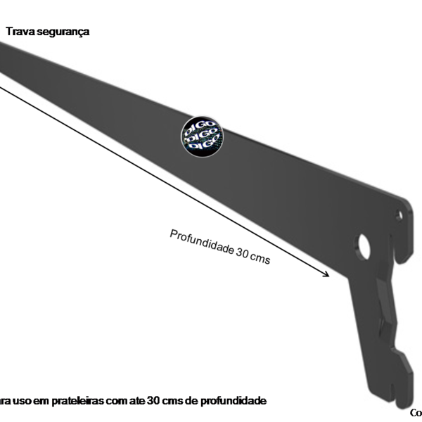 Ss 30 Suporte Simples 30 Cms Profundidade Branco - Preto