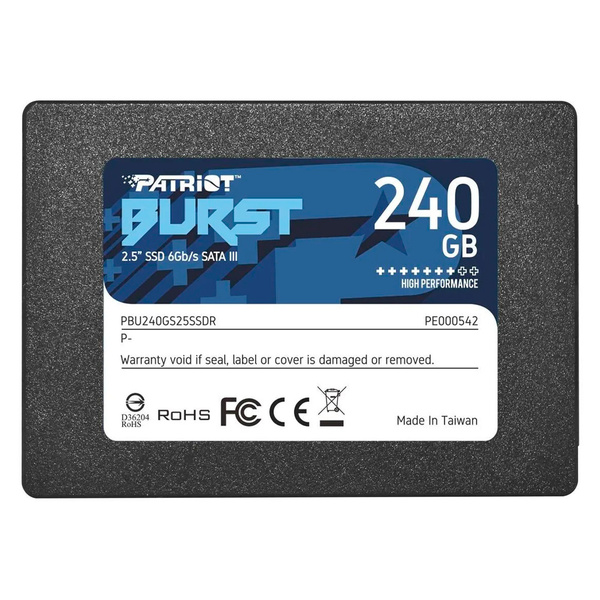 Ssd  240gb 2.5 Sata 3 555mb/s Leit - 540mb/s Grav Burst Pbu24