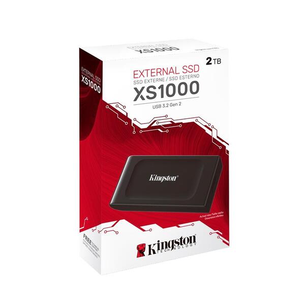 Ssd Externo Kingston 2tb Portátil Xs1000 - Preto / Prata (sxs