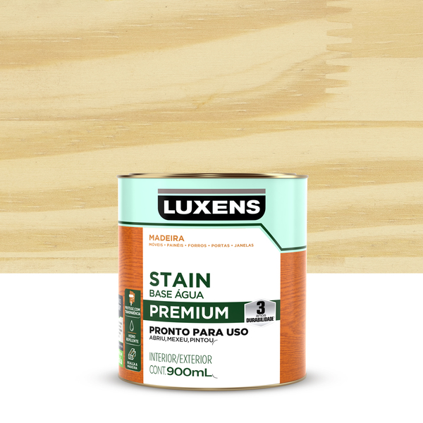Stain Base Água Acetinado Pronto para Uso Incolor 900ml Luxens